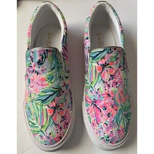 Lilly Pulitzer‎ Multicolor Slip On Canvas Sneakers Sz 9M